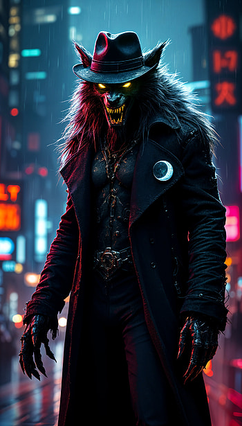 Midnight Howl: A Dark Werewolf , cyberpunk, Dark Fantasy HD phone wallpaper