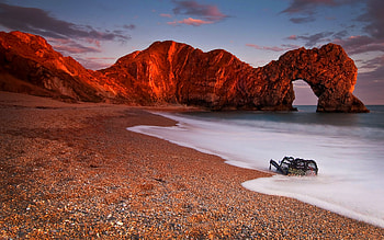 BEACH ARCH, sea, landscapes, beaches, stone, nature, pebble HD wallpaper