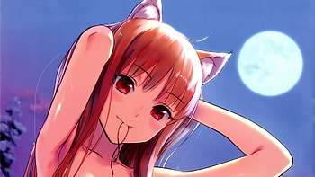 Spice and Wolf, Brunette with red eyes, Anime girls, Wolf girls HD wallpaper