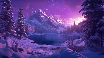Enchanted Snowy Landscape: A Stunning, fantasy landscape, sky, snow HD wallpaper