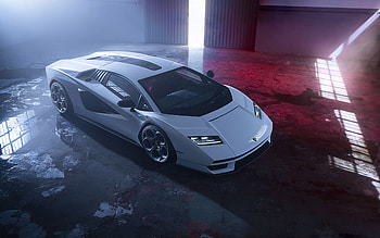 2022, Lamborghini Countach LPI 800-4, , top view, exterior, new white Lamborghini Countach, supercar, LPI 800-4, Italian sports cars, Lamborghini HD wallpaper