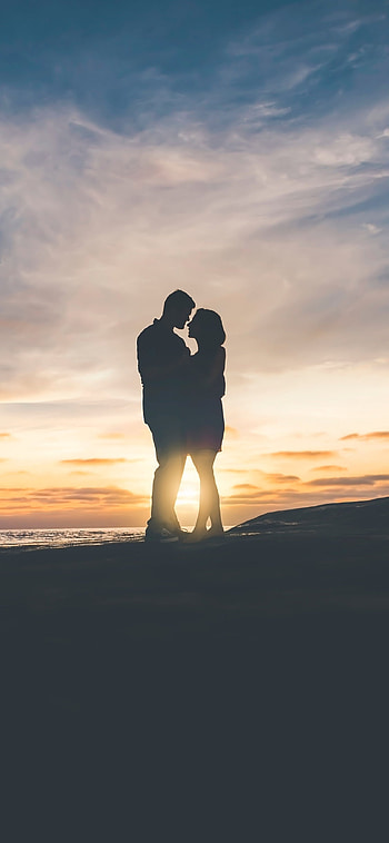Love couple sunset, XS HD phone wallpaper