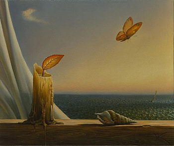 Simply At Peace, sea, abstract, butterfly, candle, other HD wallpaper