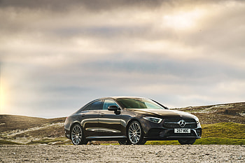 2018 car, black, Mercedes-Benz CLS-Class 400d 4matic, front HD wallpaper