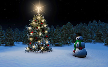 Holidays, Background, New Year, Snowman HD wallpaper