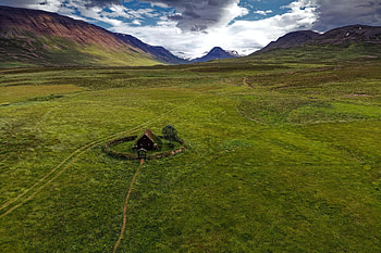 Nature, Grass, Building, Rocks, Field, Hut HD wallpaper