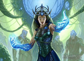 ice hands, dan scot, green, woman HD wallpaper