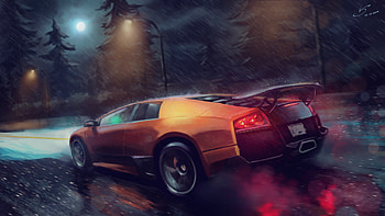 Lamborghini Murcielago SV Digital Art, lamborghini, lamborghini-murcielago, cars, artist, artwork, digital-art, deviantart HD wallpaper