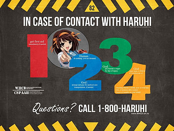 emergency plan, anime girl, anime, rules, women, funny, the melancholy of haruhi suzumiya, female HD wallpaper