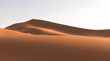 Tranquil scene of rolling sand dunes under a clear sky, capturing nature's simplicity. HD wallpaper