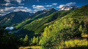Touch the clouds, Rocky Mountains, Colorado, landscape, trees, sky, forest, usa HD wallpaper