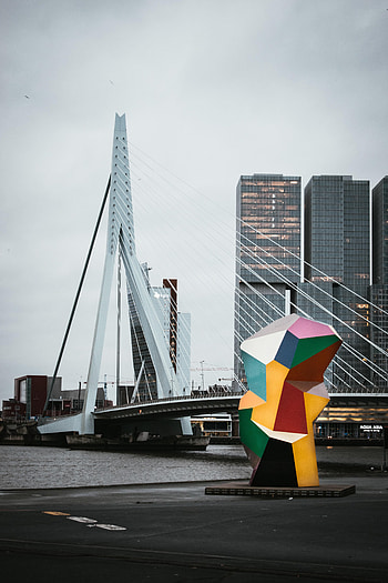 Cities, Water, Architecture, City, Building, Bridge, Rotterdam HD phone wallpaper