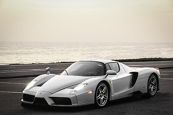 Background, Sea, Ferrari, Cars, Silver, Enzo HD wallpaper