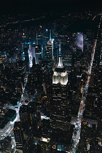 Cities, View From Above, Night City, Skyscrapers HD phone wallpaper
