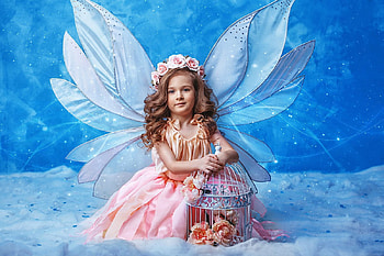❤, blue, wings, girl, cage HD wallpaper