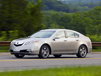 Auto, Nature, Trees, Grass, Acura, Cars, Asphalt, Side View, Speed, Style, Akura, 2008, Tl, Metallic White, White Metallic HD wallpaper