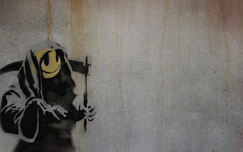 Banksy Smiley Grim Reaper HD wallpaper