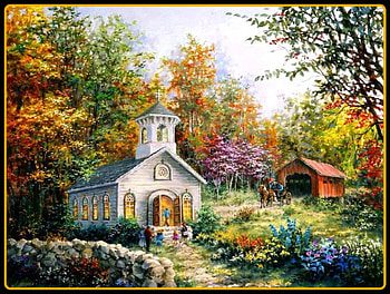 Village Church, Abstract, Digital, Church, Family HD wallpaper