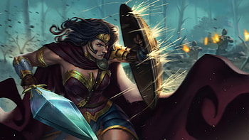 Wonder Woman Shield, wonder-woman, superheroes, artist, artwork, digital-art, deviantart HD wallpaper