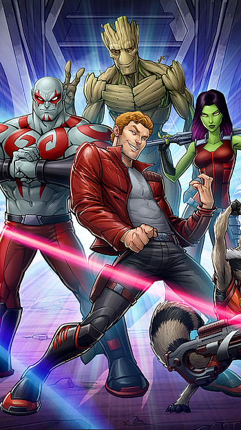 Guardians of the Galaxy, Rocket Raccoon, Gamora, Marvel Comics HD phone wallpaper