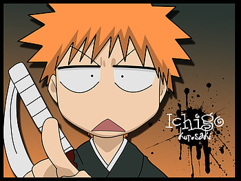 Ichigo funny, anime bleach, shinigami, bleach, ichigo, orange hair, anime, finger pointing, funny HD wallpaper