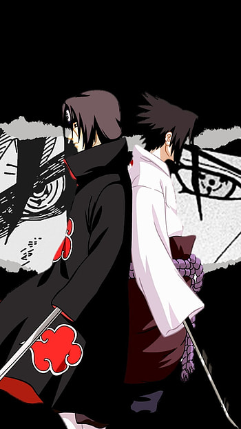 Itachi and saskue, art, cartoon HD phone wallpaper