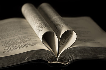 Love, Bw, Chb, Heart, Book, Pages, Page HD wallpaper