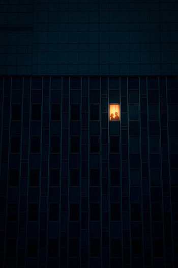 Night, Love, Couple, Pair, Silhouettes, House, Window HD phone wallpaper