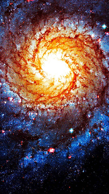Galaxy, Orange Galaxy HD phone wallpaper