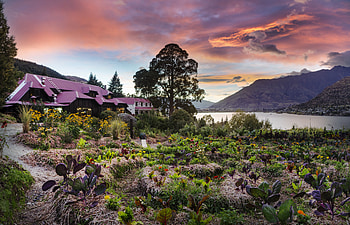 Sherwood, Queenstown, Lake Wakatipu, New Zealand, house, landscape, clouds, colors, sky, sunset, tree HD wallpaper