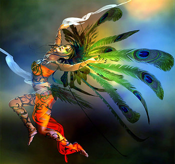 ~Delilah's Dancing~, feathers, beautiful girls, weird things people wear, characters, digital art, 3D and CG, creative pre-made, charm, love four seasons, dancing, 3-dimensional art, softness beauty, lovely, flower in their hai, female HD wallpaper