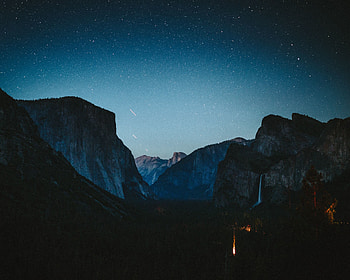 Night at yosemite valley, nature HD wallpaper