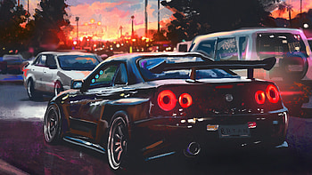 Nissan Skyline Painting Art , nissan-skyline, nissan, cars, deviantart, artist, artwork, digital-art HD wallpaper