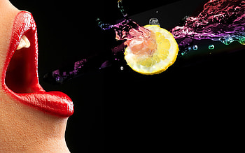 She Loves Lemon, lady, water, graphy, lemon HD wallpaper