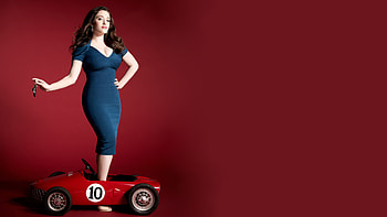 Brunette dress, Red background, Toys hands on hips, Blue dress women HD wallpaper