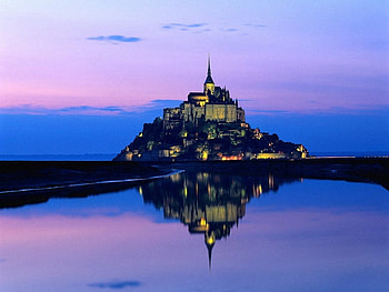 CASTLE OF DREAMS, blue, reflection, beautiful, castle, water HD wallpaper