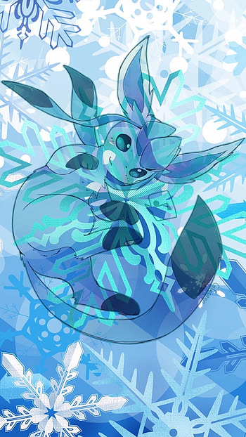 Cute Glaceon Pokmon, Eeveelution family, Adorable , Dog-like features HD phone wallpaper