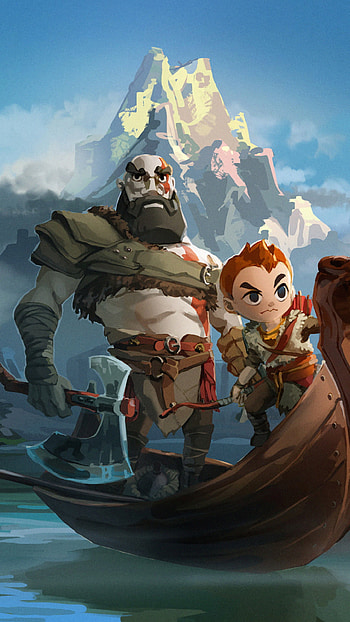 Kratos (God Of War), boat, video game, God of War HD phone wallpaper