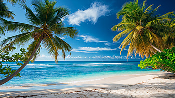 Tropical Bliss: Ultra, tropics, beach, ocean, palm tree, tropical HD wallpaper