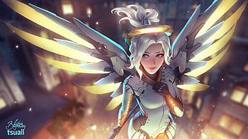 Mercy Overwatch Artwork, mercy-overwatch, overwatch, games, xbox-games, ps-games, pc-games, deviantart HD wallpaper