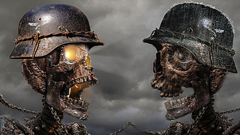 German Soldier Skulls, Soldier, Dark, Skulls, German, Fantasy HD wallpaper