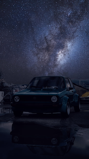 Golf MK 1 BERGCUP, atmosphere, automotive lighting HD phone wallpaper