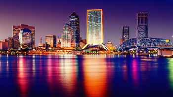 Florida Cityscape , florida, city, world, cityscape, nature, sunset, lights, reflection HD wallpaper