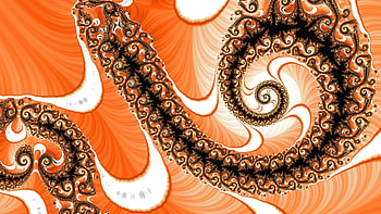 Orange Cream Fractal, orange (Color), psychedelic, trippy, Abstract, fractal HD wallpaper