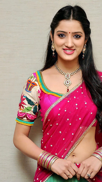 Richa panai, saree beauty, navel HD phone wallpaper