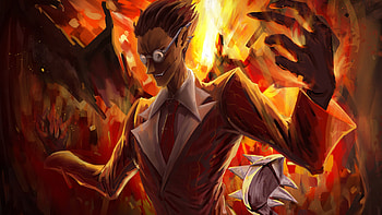 Demiurge Fire Flame Background Overlord HD wallpaper