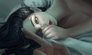 Tomie, girl, xiaofan zhang, fantasy, asian, fark, face HD wallpaper