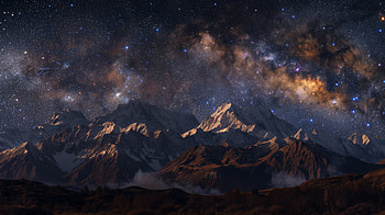Majestic Mountain Night Under the Milky Way –, mountain, night, Milky Way HD wallpaper