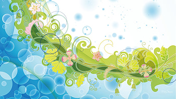 Summer Garden Abstract, blue, bokeh, leaves, abstract, green, garden, flowers, Firefox Persona theme HD wallpaper