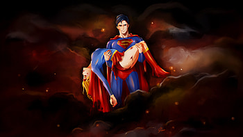 Superman Rescues Supergirl, superman, supergirl, superheroes, artwork, art, digital-art, artstation HD wallpaper